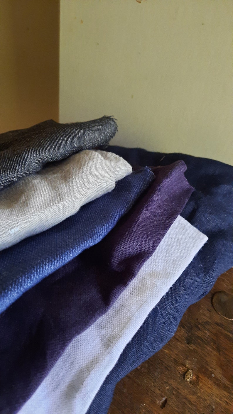 LINEN WOOL FABRIC / mix bundle / remnants / runningthreads image 3