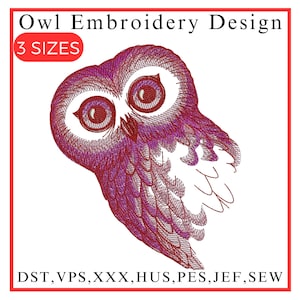Owl Embroidery Design, Cute Baby Owl Embroidery, Majestic Owl Embroidery, Brown Owl Embroidery, Mystic Embroidery, Machine Embroidery Design