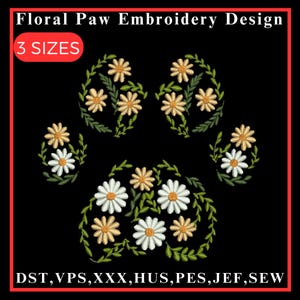Paw Embroidery Design, Paw Filled Stitch, Cat Paw Embroidery, Dog Paw Embroidery, Animal Paw Embroidery, Machine Embroidery Design
