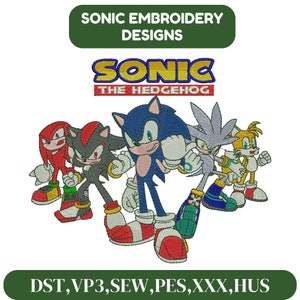 Sonic bordado design sega bordado padrão ouriço arquivo de bordado ponto bonito dos desenhos animados ponto sonic jumstitch sonic personagem pes