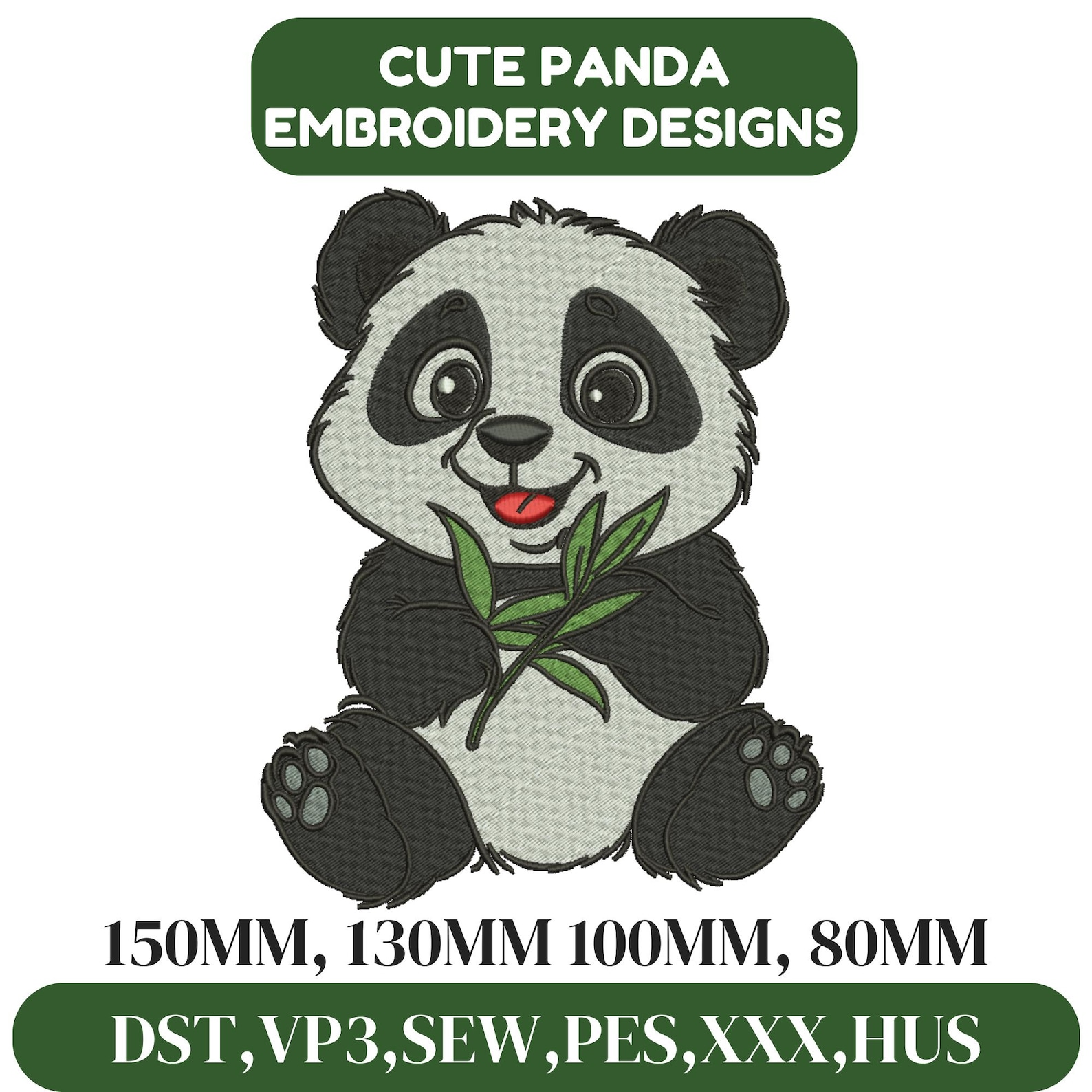 Panda Embroidery Designs, Cute Panda Embroidery, Baby Boy Panda ...