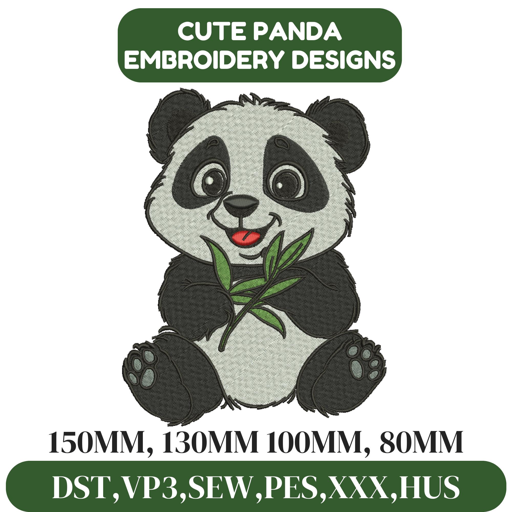Panda Embroidery Designs, Cute Panda Embroidery, Baby Boy Panda ...