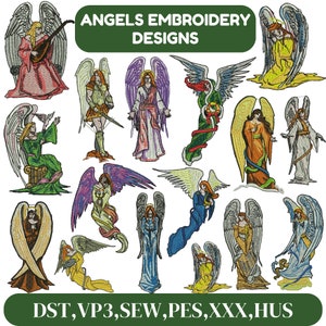 Angel embroidery designs, Cute Angels embroidery, Angel Wings Embroidery, Angel Pes,Baptism embroidery, Baby embroidery, Machine Embroidery