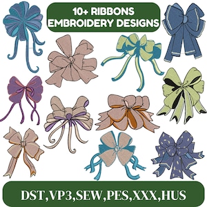 Bow embroidery design, Ribbon embroidery, Satin Stitch Bow Embroidery, Pink Hair Bow Embroidery, Girls embroidery, Machine Embroidery Design