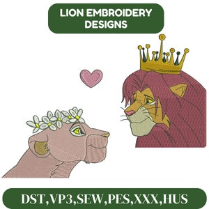 Lion embroidery designs, Safari embroidery, zoo embroidery, Lion king embroidery, Baby boy embroidery file, Machine Embroidery Design