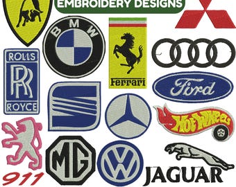Diseños de bordado de logotipos de marcas de automóviles, bordado