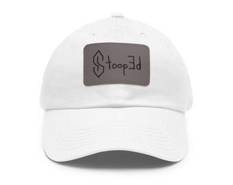 Sombrero rectangular con parche de cuero