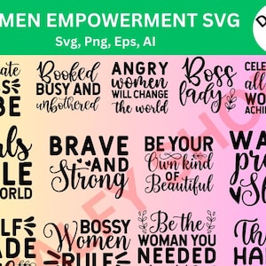 Women Empowerment SVG Bundle: Girl Boss, Strong Women (Digital Download)
