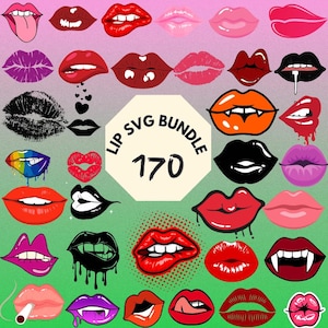 Lips SVG Bundle: 150+ Valentine&#39;s Day Kiss Cut Files (Digital Download)
