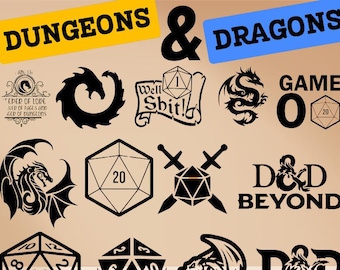 Dungeons and Dragons SVG Bundle: Dice Dragon, Critical Hit (Digital Files)
