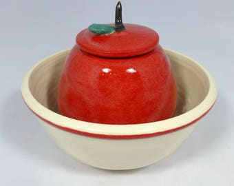 Apple Bowl and Honey Pot for Rosh Hashanah