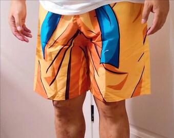 NEW Goku Summer Shorts: Men's Cartoon 3D Swim Trunks, Gym Running Beach Pants, Dragon Ball Inspired, Breathable Surf Shorts
