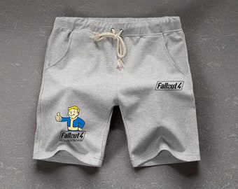 NEW Fallout Vault Summer Shorts, Gym Running Beach Pants, Adjustable Drawstring, Double Deck Design Shorts, Gift for any fan of Fallout Game