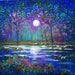 Giclée Canvas Print , Firefly Print , Moon and Stars ,night Sky , Moon ...