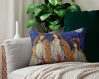 Polyester Engel Kissen Mond Design Dekorative Kissen Dekoration Himmlische Dekokissen Couch Akzent Schlafzimmer Accessoire