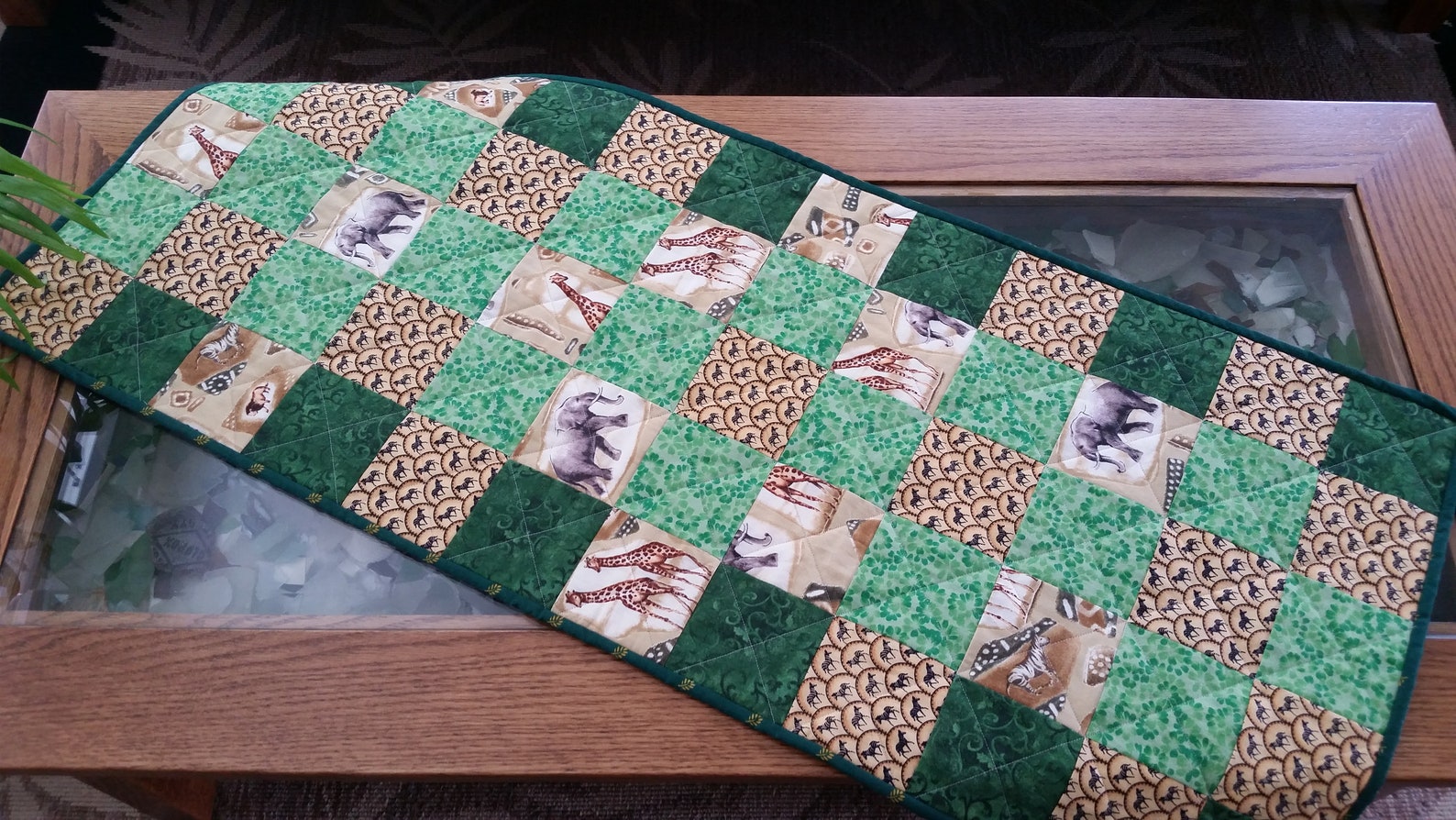 Safari Jungle Table Runner Beige and Green Table Runner Etsy