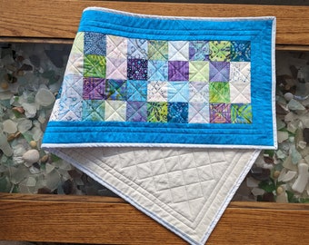 Batik Patchwork Quilted Table Runner, Dresser Scarf