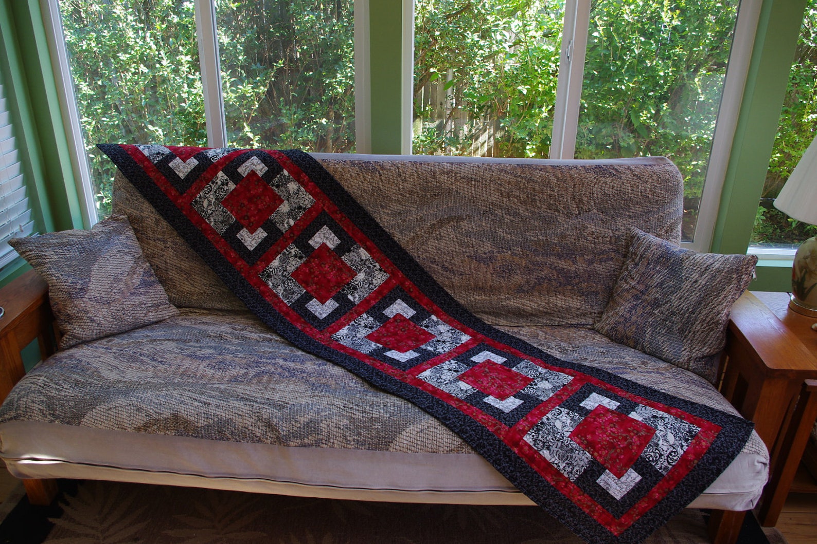 Quilted Bed Runner Double Queen Quiltsy Etsy