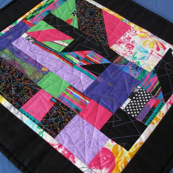 Bright Scrap Quilt Wall Hanging, "Color Splash"