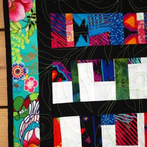 Modern Art Quilt Wall Hanging, Colorful Contemporary Quilt, Finished Handmade Quilt image 4
