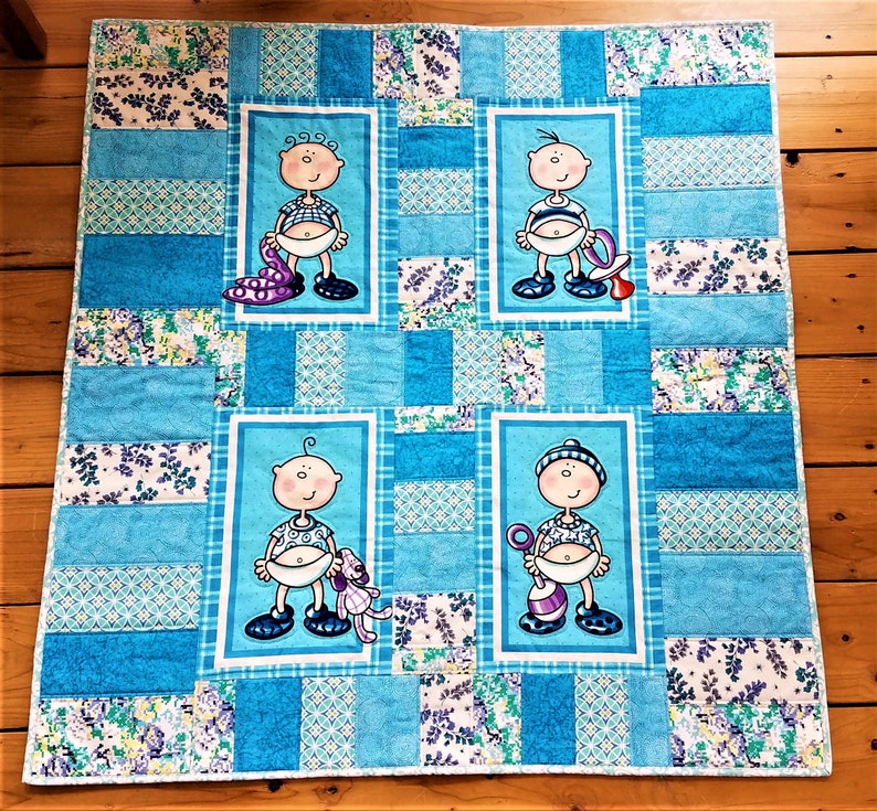 Whimsical Baby Quilt Baby Boy Blanket Cute Baby Crib Quilt Etsy