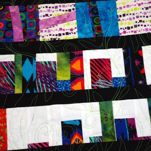 Modern Art Quilt Wall Hanging, Colorful Contemporary Quilt, Finished Handmade Quilt image 5