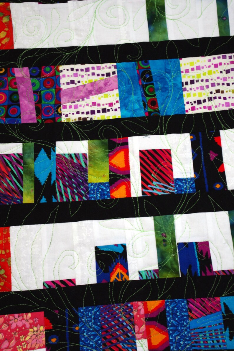 Modern Art Quilt Wall Hanging, Colorful Contemporary Quilt, Finished Handmade Quilt image 5