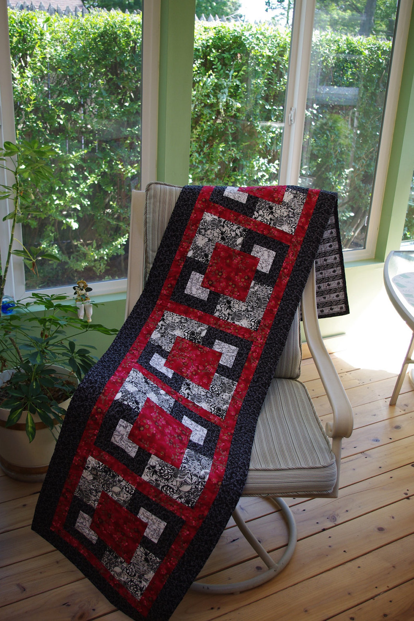 Quilted Bed Runner Double Queen Quiltsy Etsy