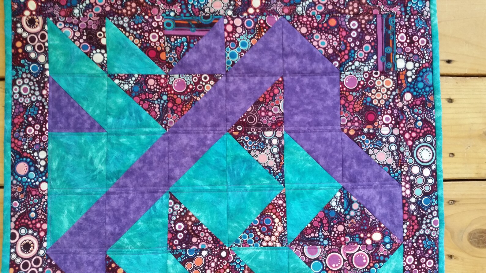 Modern Bubbles Purple Aqua Wall Hanging Purple Wall Hanging Etsy