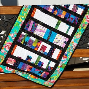 Modern Art Quilt Wall Hanging, Colorful Contemporary Quilt, Finished Handmade Quilt image 3