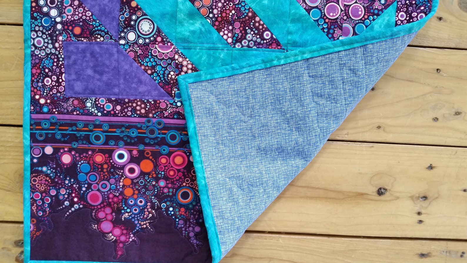 Modern Bubbles Purple Aqua Wall Hanging Purple Wall Hanging Etsy