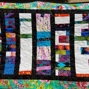 Modern Art Quilt Wall Hanging, Colorful Contemporary Quilt, Finished Handmade Quilt image 7