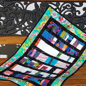 Modern Art Quilt Wall Hanging, Colorful Contemporary Quilt, Finished Handmade Quilt image 8