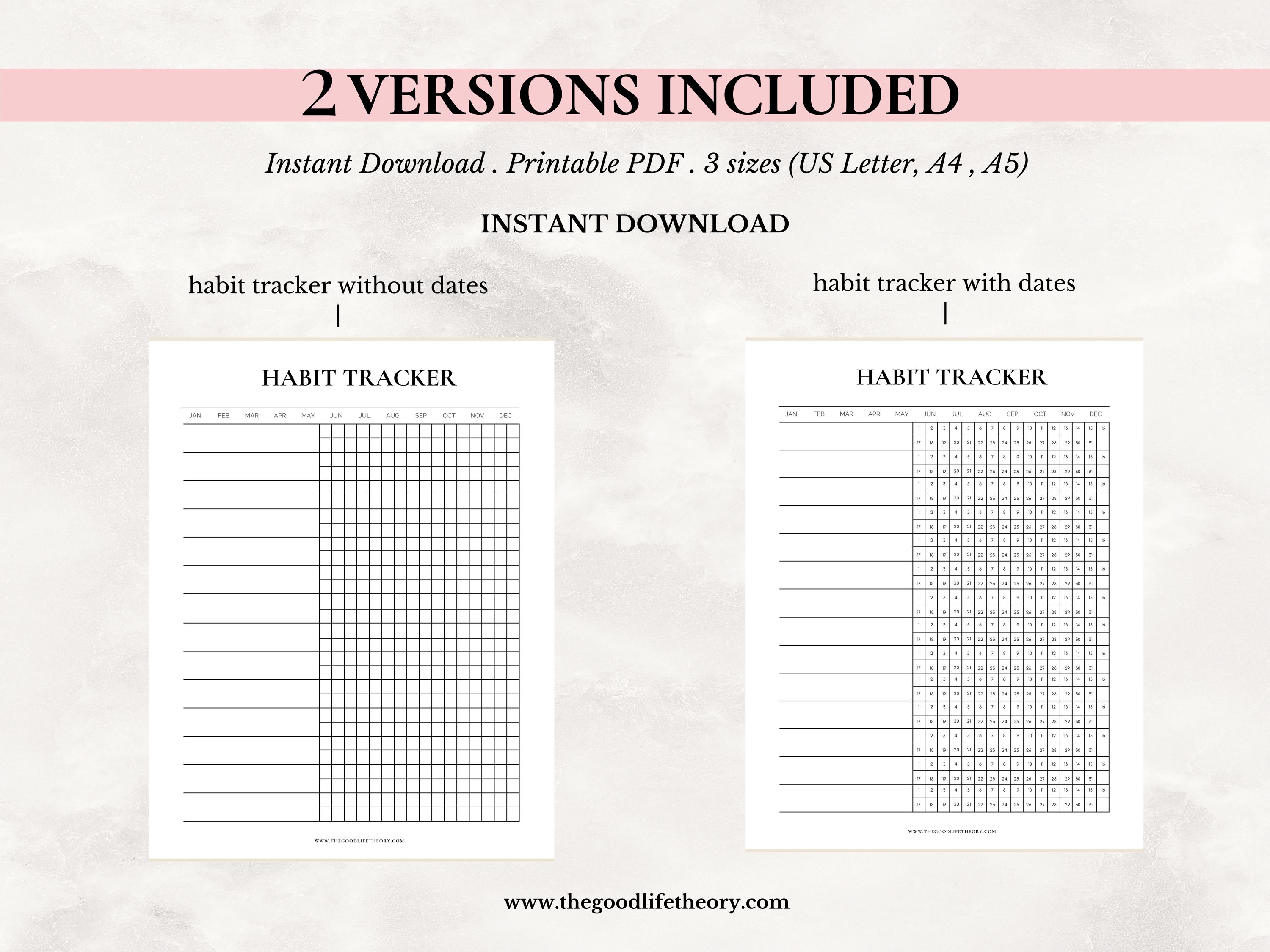 Daily Habit Tracker Printable, Habit Tracker Template, Routine Tracker ...