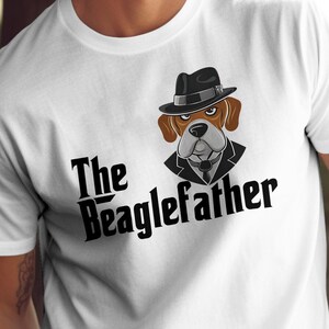 Beaglefather Funny Dog T-shirt - Mafia Gangster Fan Shirt - Beagle Lover Tee Dog Lover Dad Mom Gift Pet Shirt Unique Gift for Beagle Owners