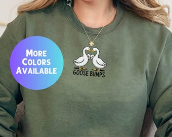 Goose Bumps Gildan 18000 Sweatshirt, Silly Goose Graphic, Cozy Unisex Sweatshirt, Trending Meme Shirt, Casual Wear, Sarcastic Friend Gift