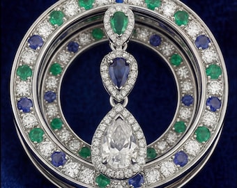 Dilatatori per orecchie in moissanite con zaffiro e smeraldo, plug a doppia svasatura in oro o argento
