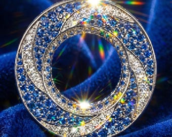Dilatatori per orecchie in moissanite blu, plug a doppia svasatura in oro 10 carati o argento sterling
