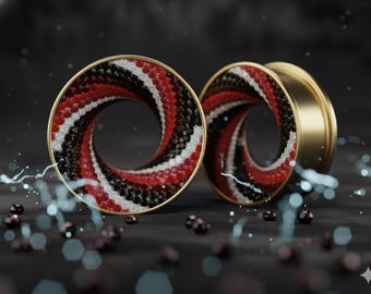 Ember Vortex — Tappi a spirale di moissanite incastonati a mano