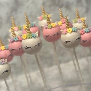 1 Dozen Pink and White Unicorn Cake Pops for Birthday Parties, Dessert Tables, Party Favors, Baby Showers, Unicorn fun
