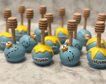 Blue Honey Bee Cake Pops, Winnie the Pooh Theme, Party Treats, Weddings, Showers, 1 Dozen