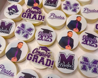 Graduation Photo Chocolate Covered Oreos, School Mascot Party Favors