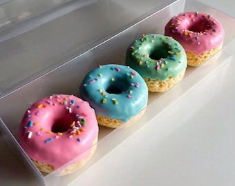 1 Dozen Donut Rice Krispies for Birthday Party Dessert Tables, Party Favors, Baby Showers