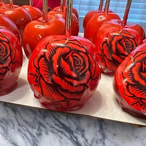 1/2 Dozen, 1 Dozen, or 2 Dozen Candy Apples Red Rose