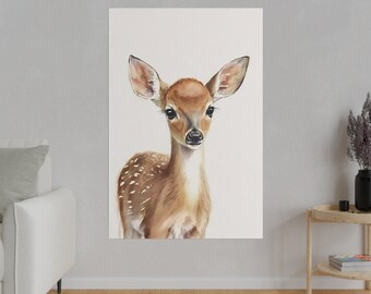 Cute Deer Canvas Art, Safari Nursery Decor, Safari Nursery Art, Boho Nursery Wall Art, Safari Baby Animal Prints, Nursery Gift
