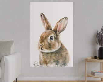 Cute Bunny Canvas Art, Safari Nursery Decor, Safari Nursery Prints, Boho Nursery Wall Art, Safari Baby Animal Prints, Nursery Gift