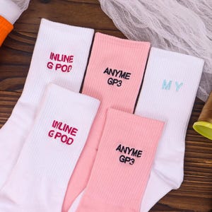 Custom Personalized Embroidered Socks，Custom Text Logo socks，Personalized Socks，Party Favors Gift，Personalized Unique Gift，Family Gift