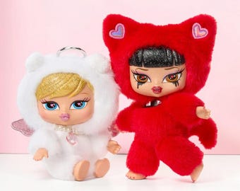 Autentica bambola di peluche Bratz Sweetheartz in scatola a sorpresa con portachiavi e ciondolo