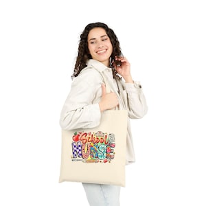 School Nurse Tote Bag: Eco-Friendly Cotton Canvas