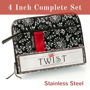 ChiaoGoo TWIST 4-Inch Stainless Steel Red Lace Interchangeable Knitting Needles - Complete Set